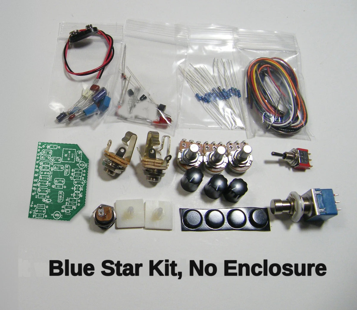 Blue Star kit without enclosure, PCB and components laid out